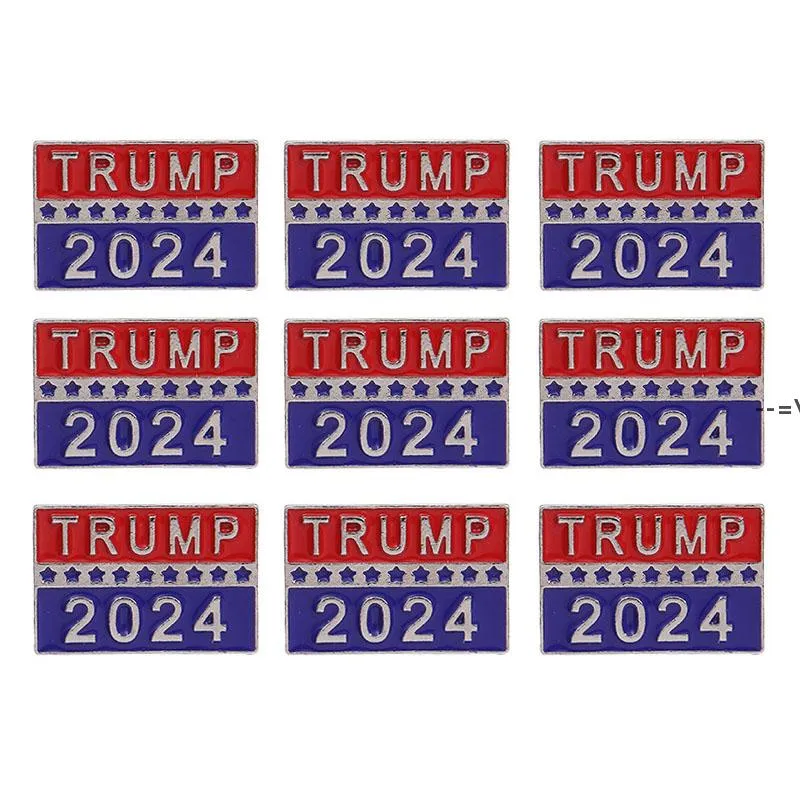 Trump 2024 Election Présidentielle Broche Fournitures Fournitures Patriotique Républican Campagne Badge Pin Metal Campagne HHD10052