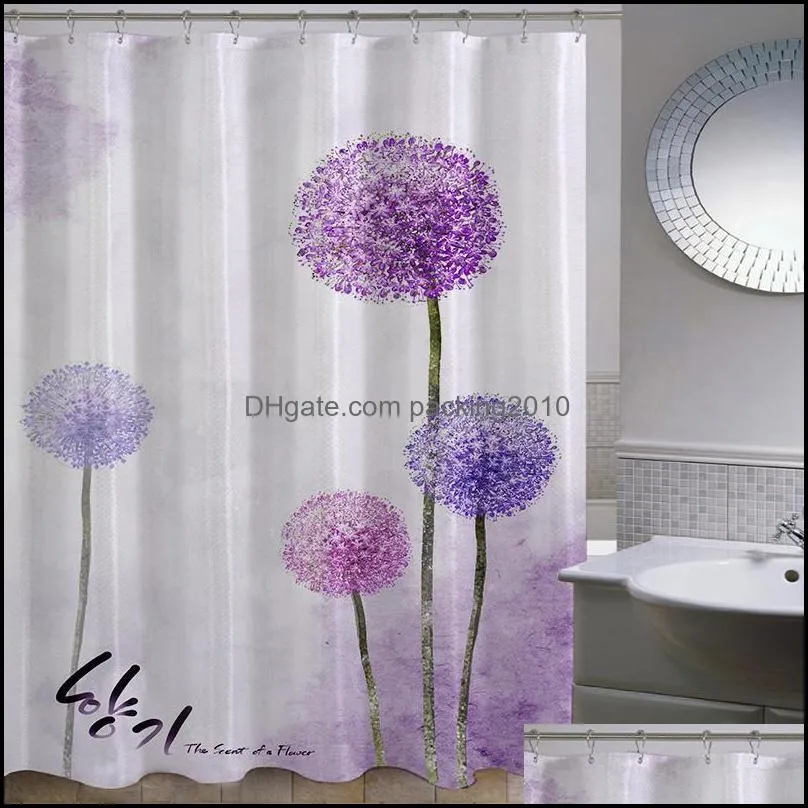 Modern Girly Shower Curtain Nordic Art Elegant Kids Waterproof Shower Curtain Accessories Salle De Bain Bathroom Products DF50YL