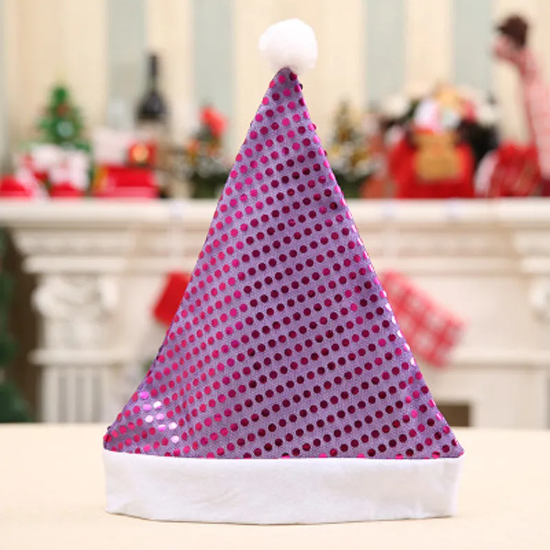 Natal lantejoula sheen shaen chapéu crianças crianças homens mulheres festivas trajes tampão acessório do partido suprimentos