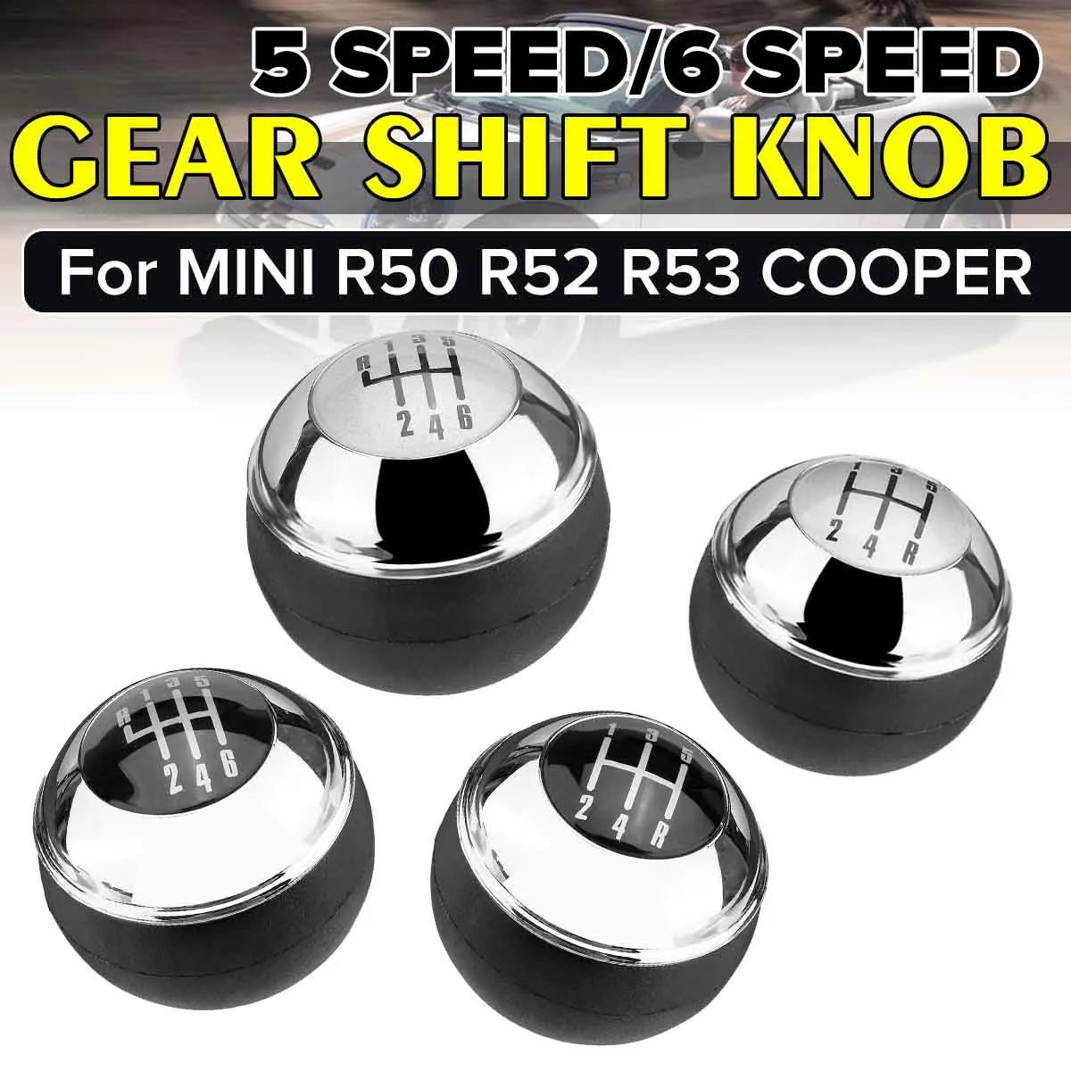 5/6 Speed ​​Manual Gear Shift Knob Shifter Hävarm för mini R50 2000-2006 Cabrio R52 2002-2008