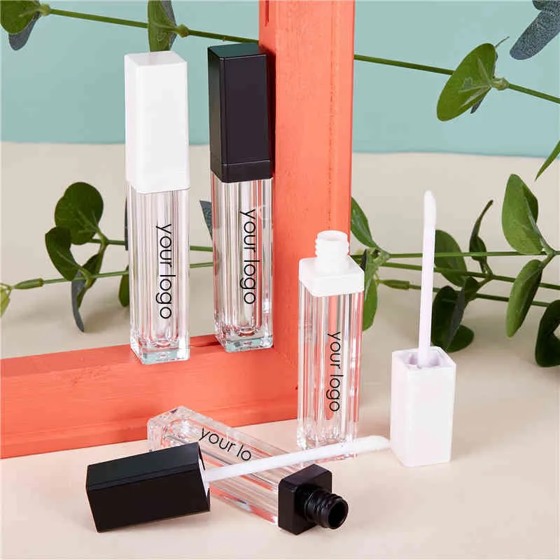 Partihandel Anpassad Makeup Packaging Lip Gloss Tube med din bulk Toma Wand-flaskan 7ml plastbehållarrör