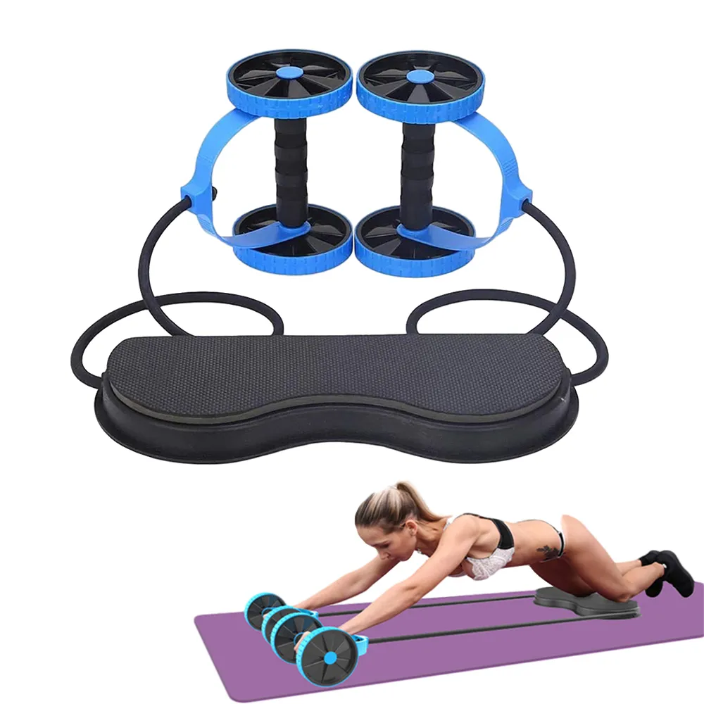 Rouleau de roue AB extensible élastique abdominal avec outil de corde de traction de résistance exercice d'entraînement musculaire équipement de fitness à domicile rouleaux Abs entraînement de force de base