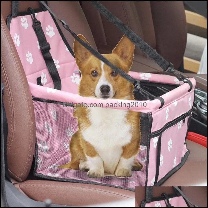 Pet Dog Car Carrier Seat Bag Waterproof Basket Folding Hammock Pet Carriers Bag For Small Cat Dogs Safety Travelling Mesh