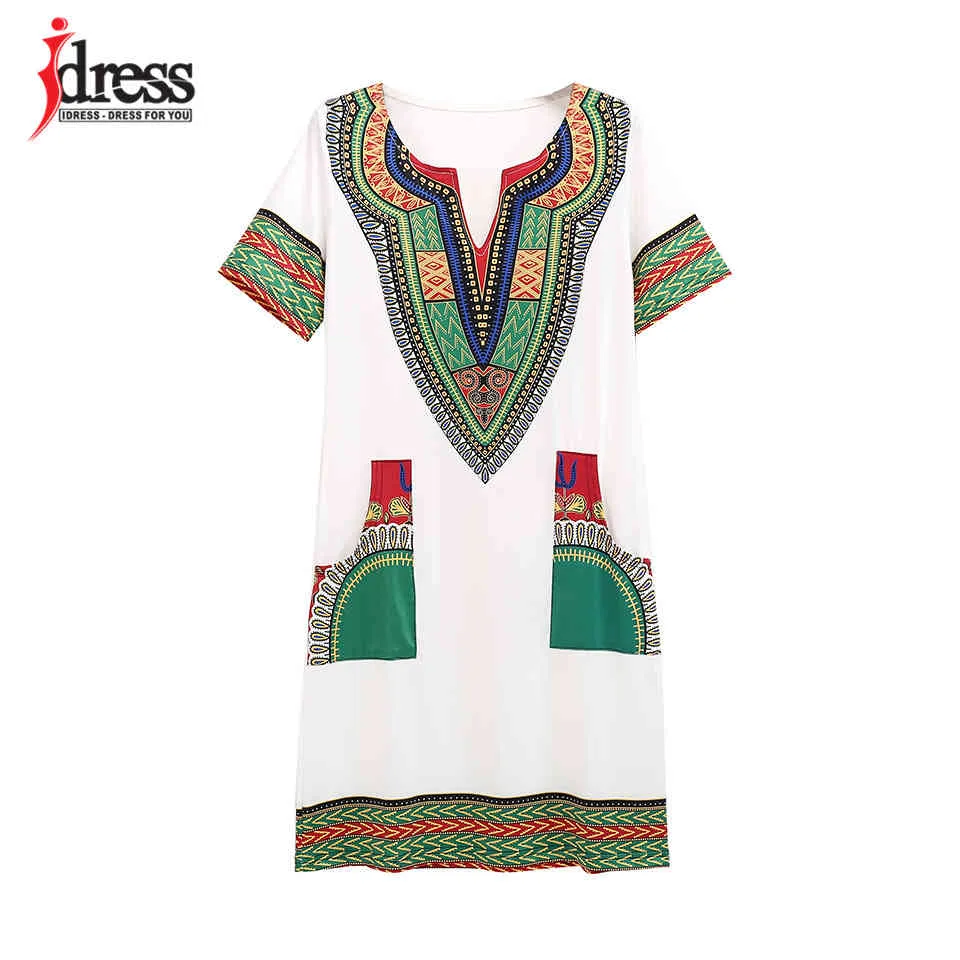 IDress S-XXXL Plus Size Sexy Casual Summer Dress Women Short Sleeve Party Dresses Black Vintage Traditional Printed Dresses (10)