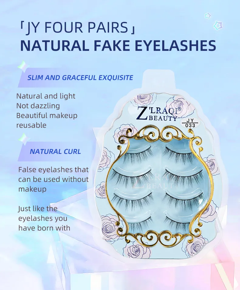 DHL JY Four pairs Eye Lashes Extension Makeup natural fake eyelash beautiful makeup reusable