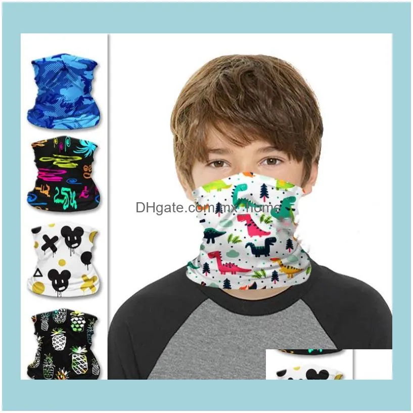 Child Riding Magic Scarf Kid Face Shield Protective Mask Designer Bandana Headband Neck Outdoor Washable Turban Party Masks CGY376