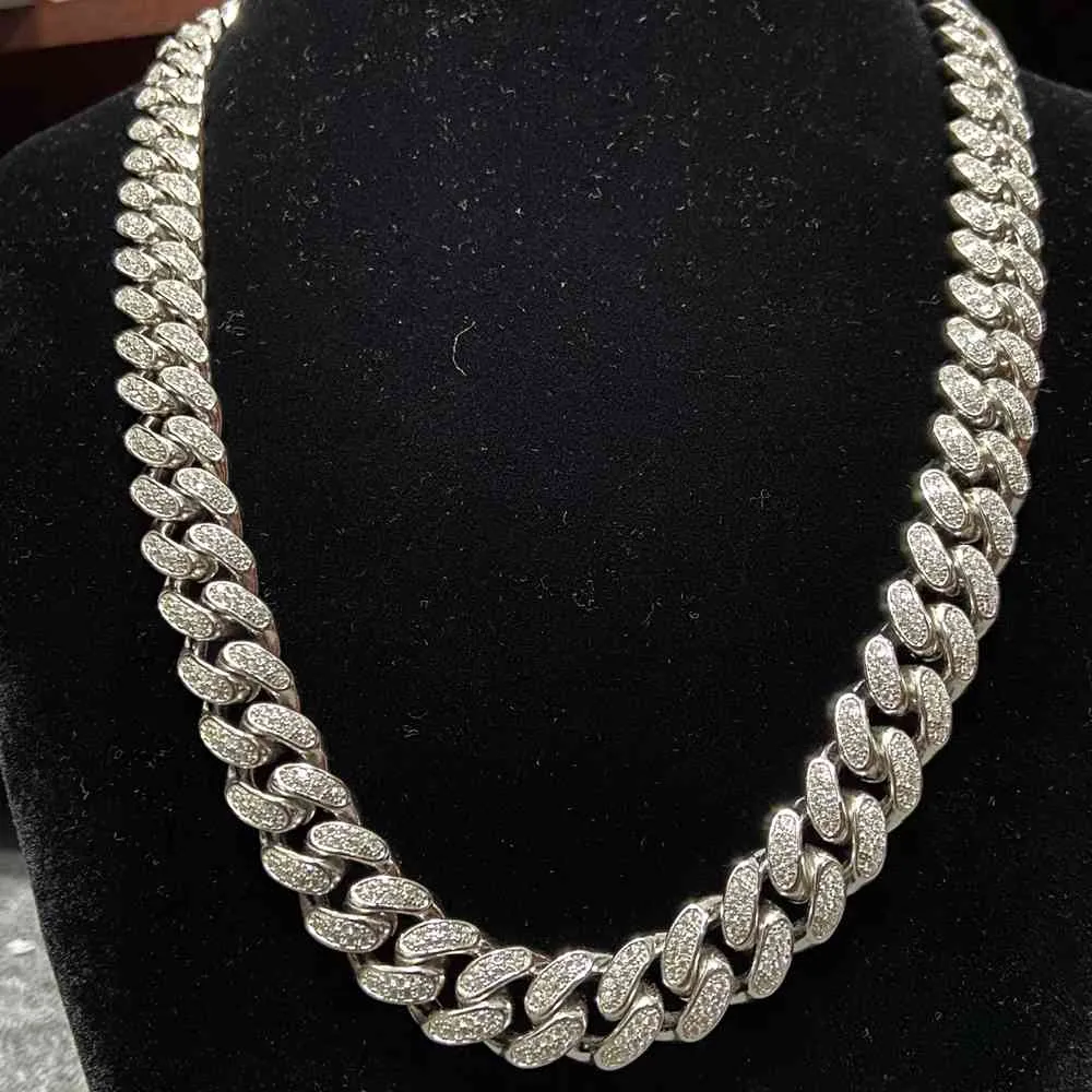 Meisidian 18 Silver VVS Moissanite Diamond Cuban Link Chain Cuban Chain Necklace For Men 12mm Width Perfect For Jewelry Making X0509 From Musuo08 486.43 DHgate.Com