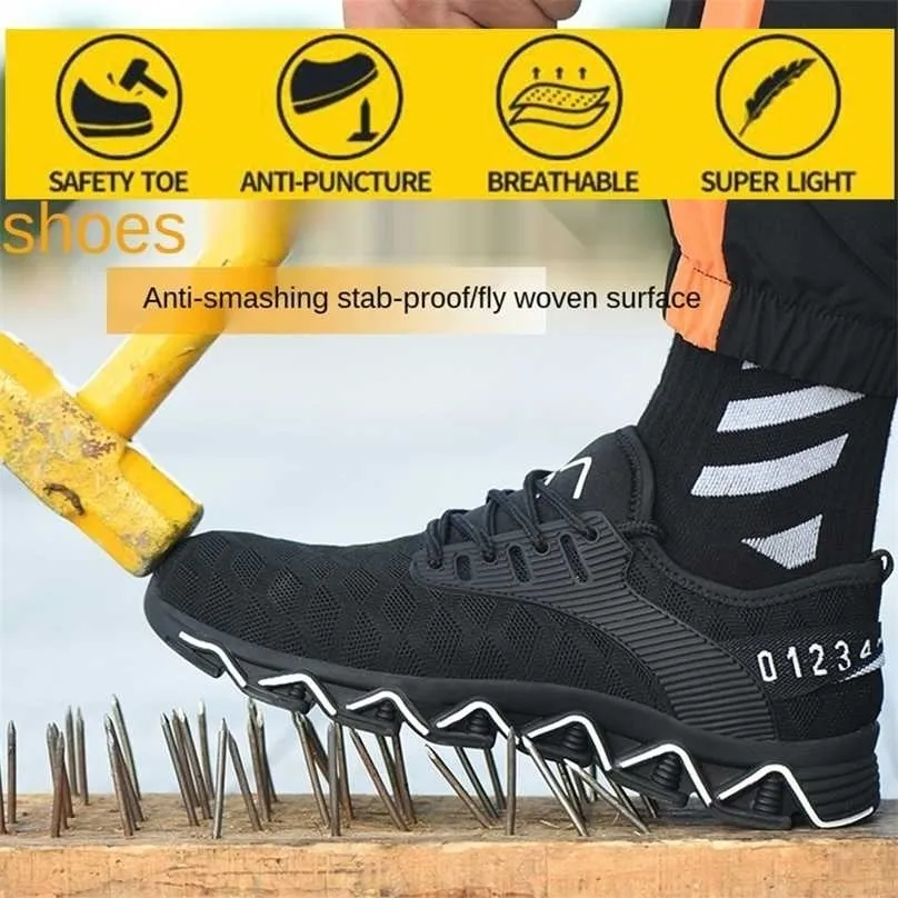 Zapatos de seguridad Dorp para hombre, transpirables, antigolpes y antipinchazos, moda informal 211217