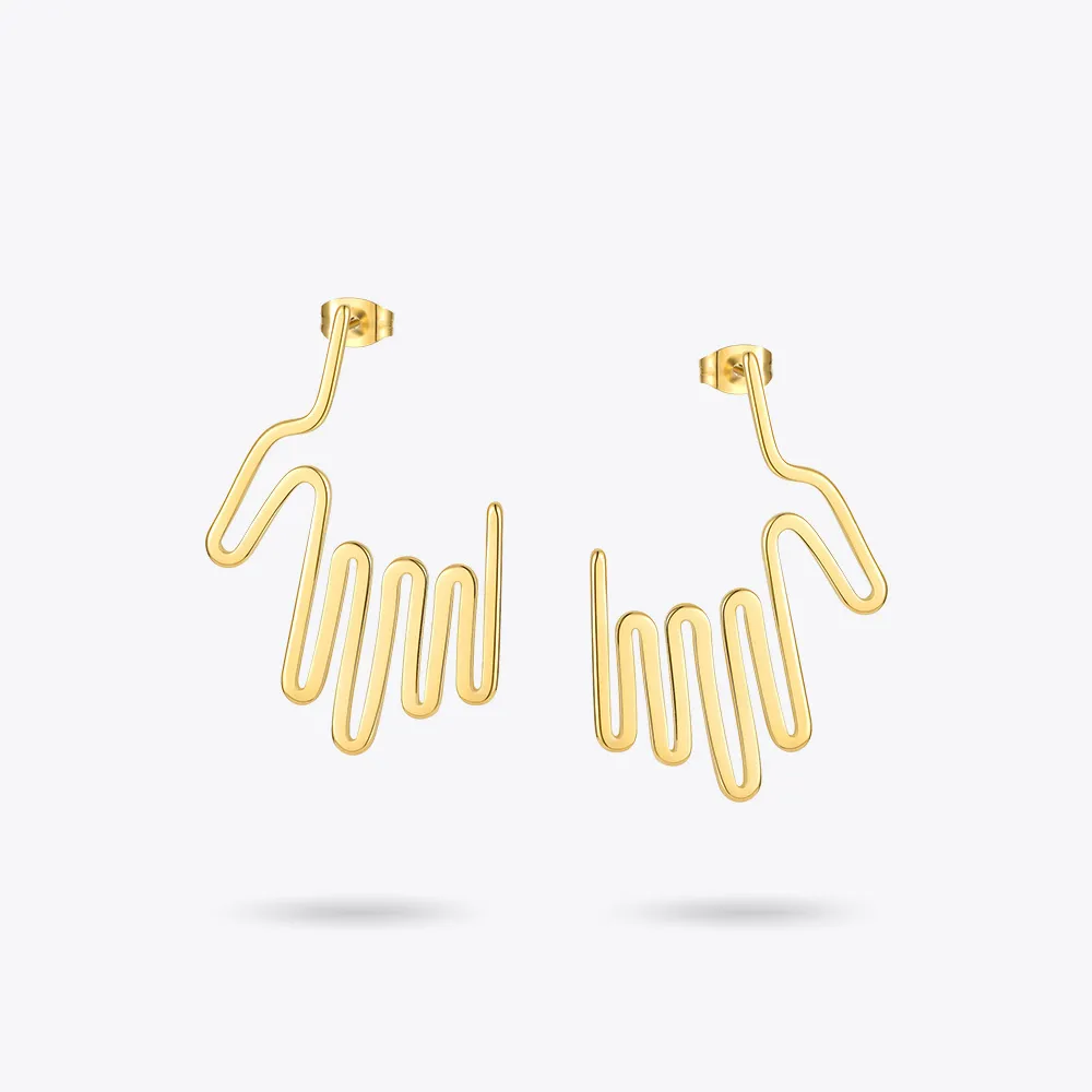 ENFASHION Hands Line Orecchini pendenti Donna Acciaio inossidabile Aretes Colore oro Orecchini pendenti 2021 Regalo gioielli moda E211253