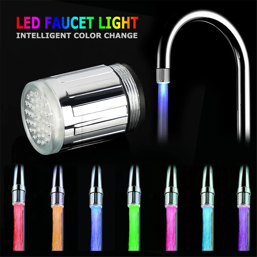 Meubles de cuisine Glow Light-up LED Robinet d'eau Changement de température coloré Contrôle Robinet de douche Buse d'eau Tête torneira para cozinha