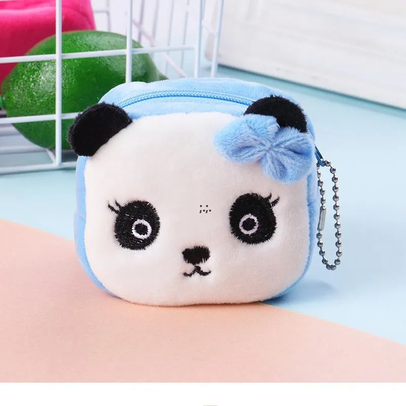 Party Favor Gullig plysch Mini Wallet Soft Cartoon Plush Coin Purse Key Bag Girls Lovers Valentine's Gifts RRB13514