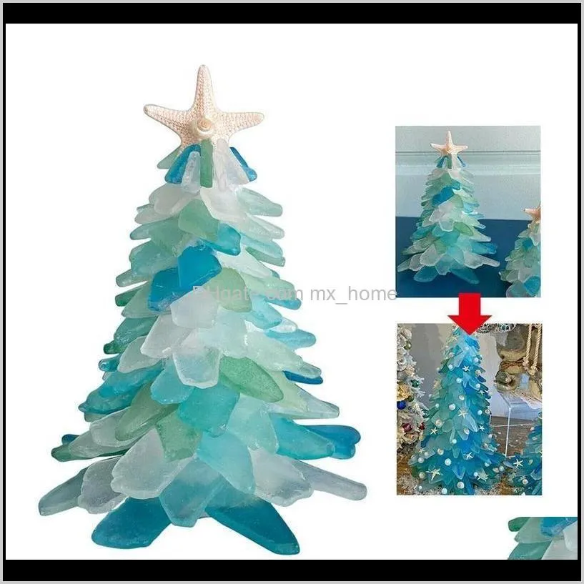 creative unique blue christmas tree ocean beach resin christmas tree home decoration decorations for home