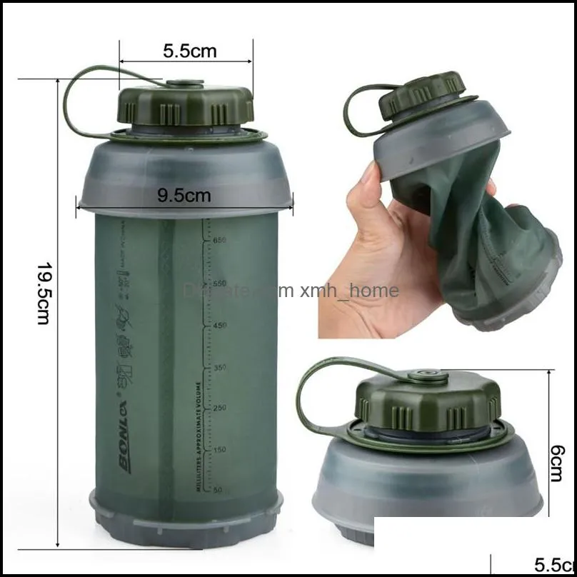 750ML Portable Outdoor Collapsible Sports TPU Soft Water Bottle Folding Kettle Water Bottle Camping Travel Running Bottle