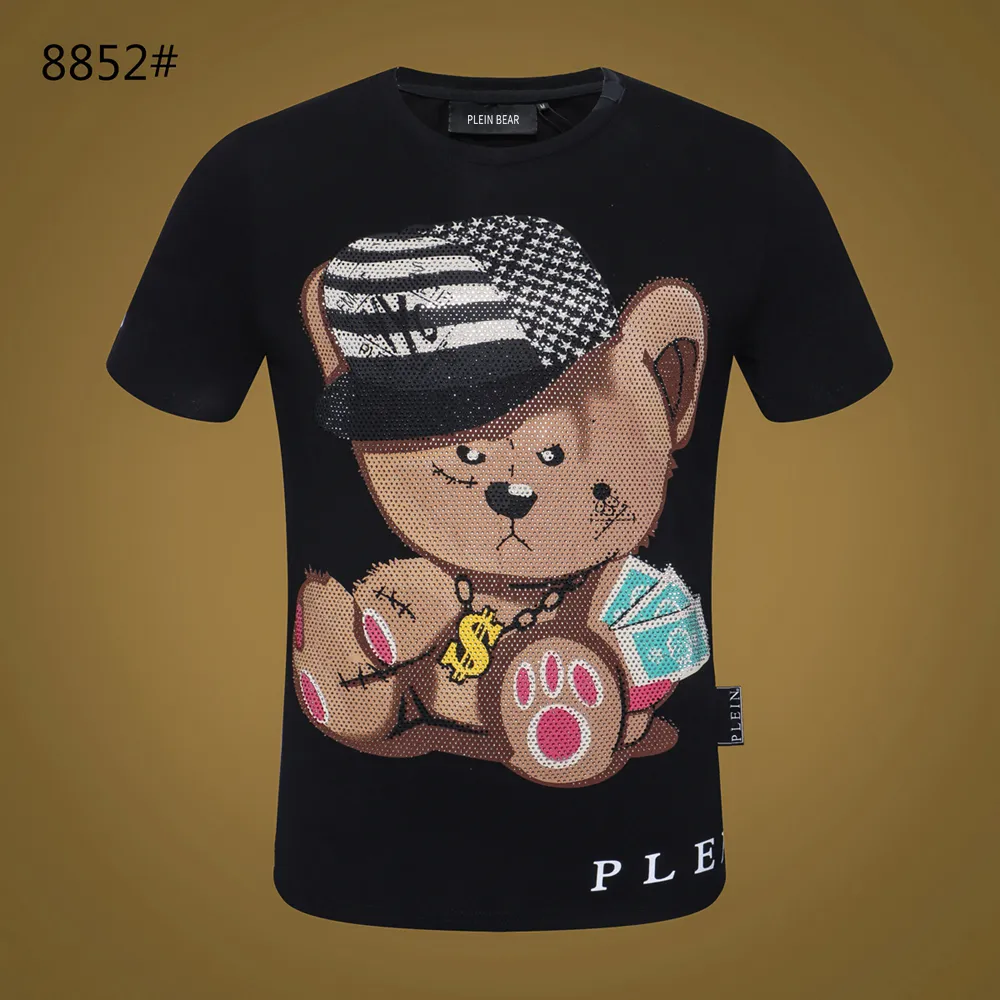 Plein Bear T Shirt Mens Designer Tshirts Märke Kläder Rhinestone Skull T-shirts Klassisk Högkvalitativ Hip Hop Streetwear Tshirt Casual Top Tees PB 11393