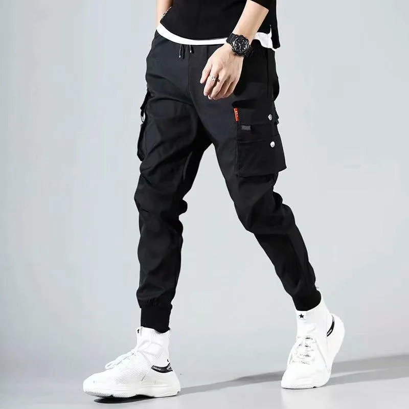 Mens Hip Hop Roupas Japonesa Moda Elegante Alta Rua Movimentando Calças Masculinas Bolsos Cargas Militares Roupas Coreanas Sweatpants Homens