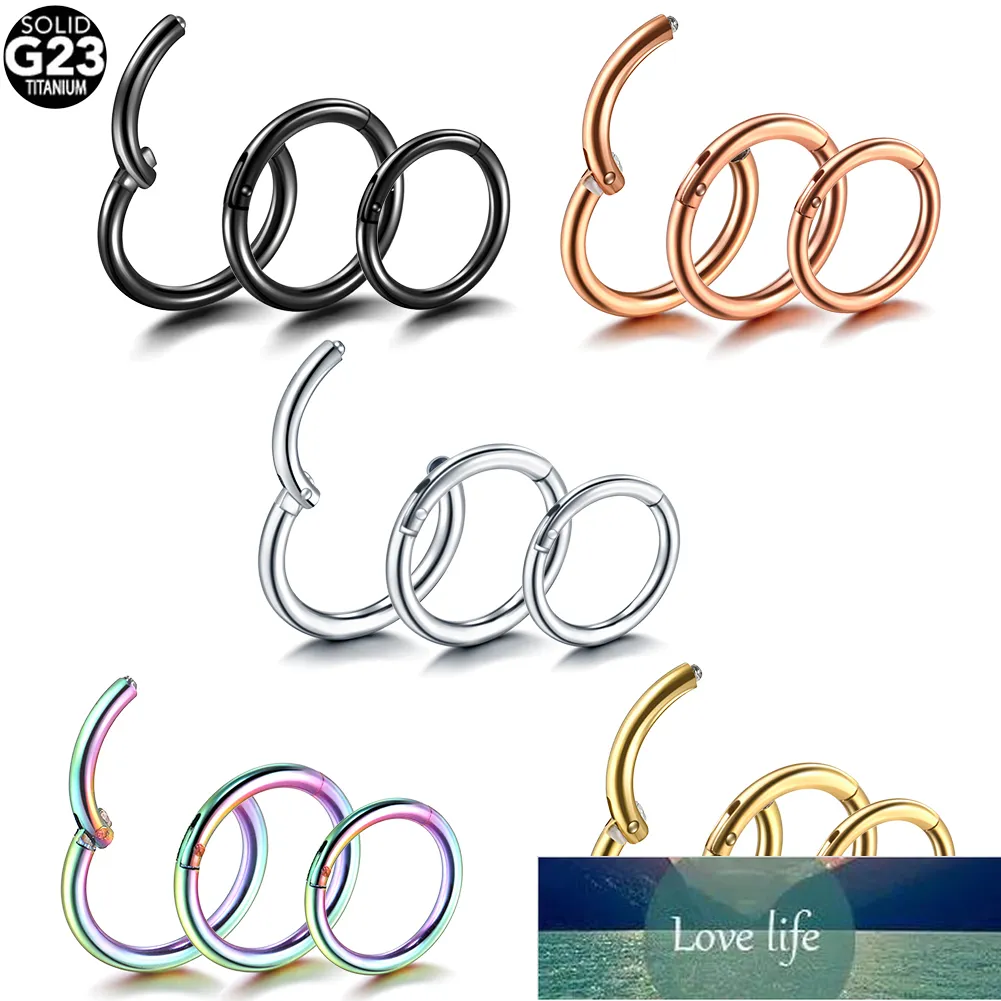 1 Stück G23 Titan Scharniersegment-Nasenring Offenes kleines Septum-Piercing Nasenohrringe Damen Herren Ohr-Nasen-Piercing Körperschmuck Fabrikpreis Expertendesign Qualität