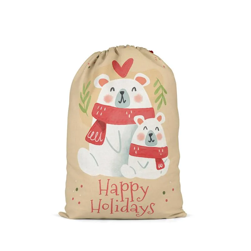 Christmas New Cartoon Gift Bags Christmaes Candy Bag Linen Drawstr Drawstring Pocket Party Supplies Festive Ornaments Dhl Free