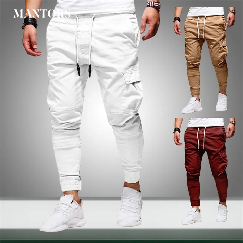 Мужские повседневные брюки Jogger Stants Streetwear грузовые спортивные штаны Мужские мульти-карманы Брюки Фитнес-залы Хребея Карандашные брюки Мужской 211212