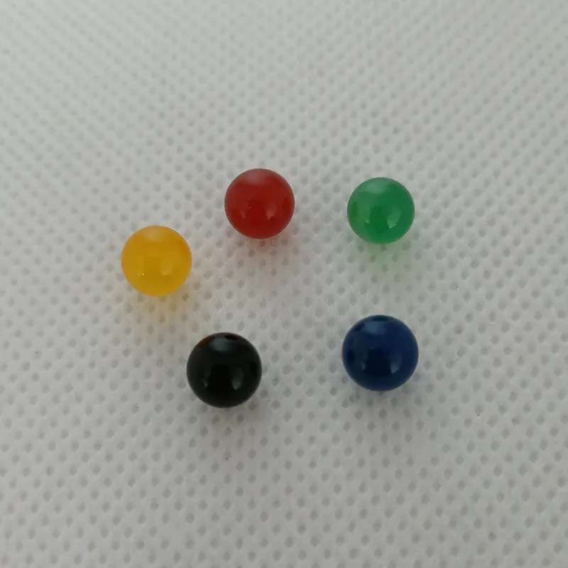 6mm terp-pérola pérola 5 cores fumar inserção de quartzo bola de quartzo vermelho amarelo verde azul azul preta girando grânulos para prego Banger Water Bong