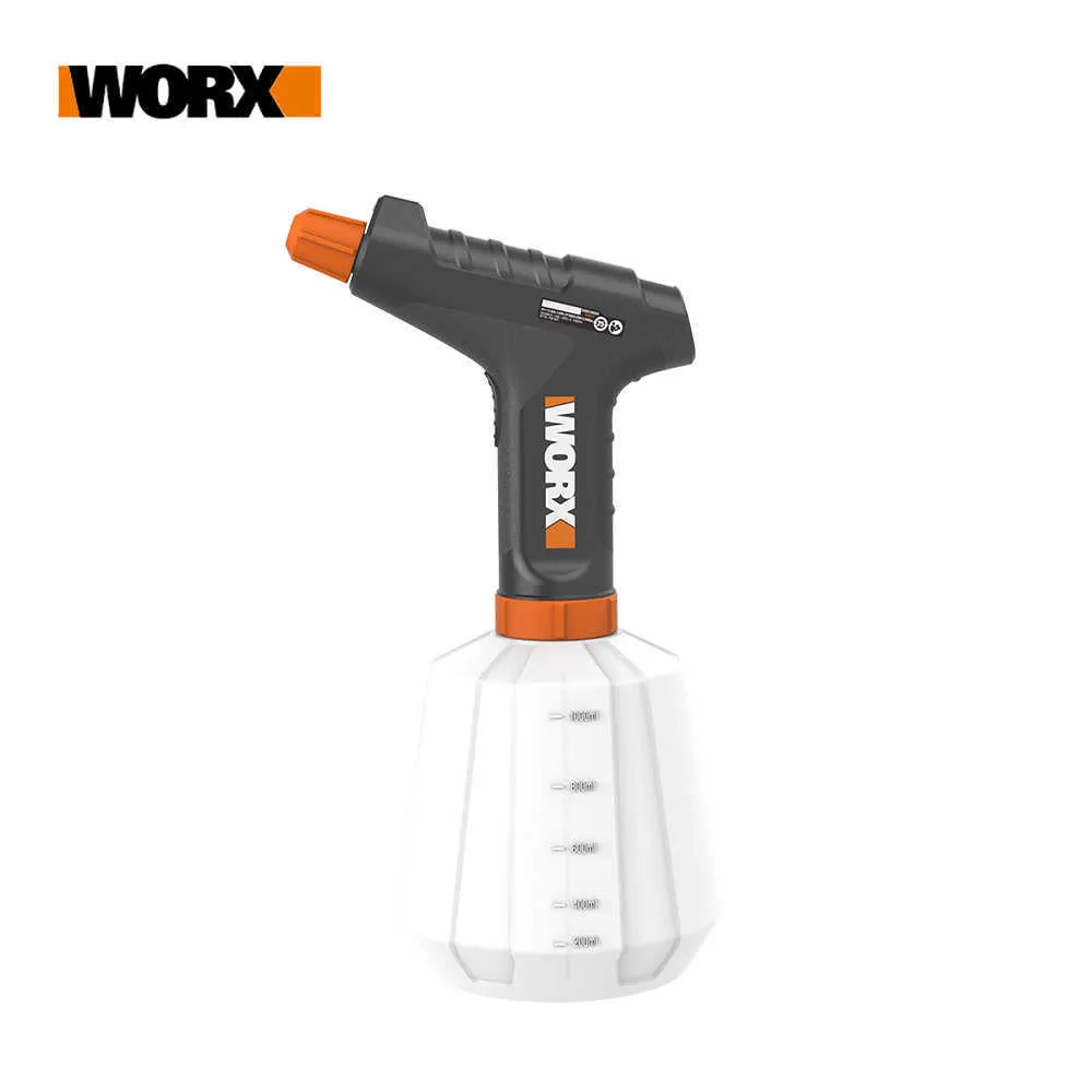 Worx Electric Spray Gun WX019 4V Hushållsverktyg 1000ml Trådlös Spray Bottle Flow Control Airbrush Easy Spraying LED 210719