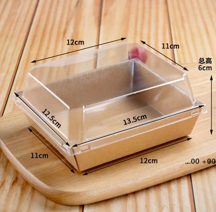 Cake Box Transparent Transparent Sandwich Bouffée Biscuit Dessert Cuisson Emballage Boîtes Papier Cadeaux Cas Carré Rectangle Conteneur RRA9665