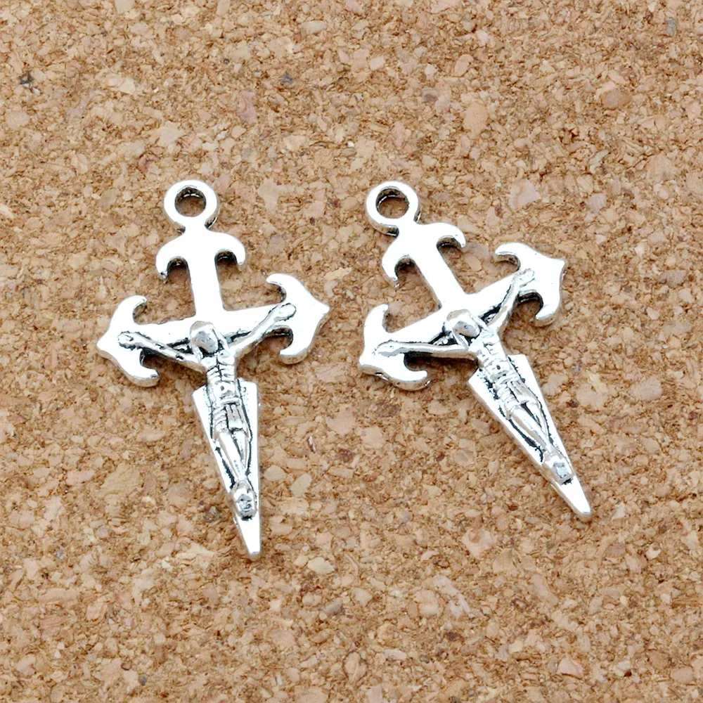 150Pcs Jesus Christ Crucifix Religious Cross Charms Pendants For Jewelry Making Bracelet Necklace DIY Accessories 16.5x29mm A-247
