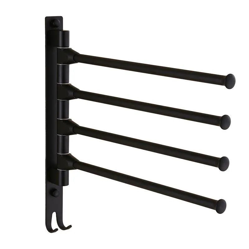 Handduk Rack Upgrade Swivel Bar Space Aluminium 2/3/4 Arms rotera badrumshanddukar som hänger oberoende och ren pianofärgsteknologi