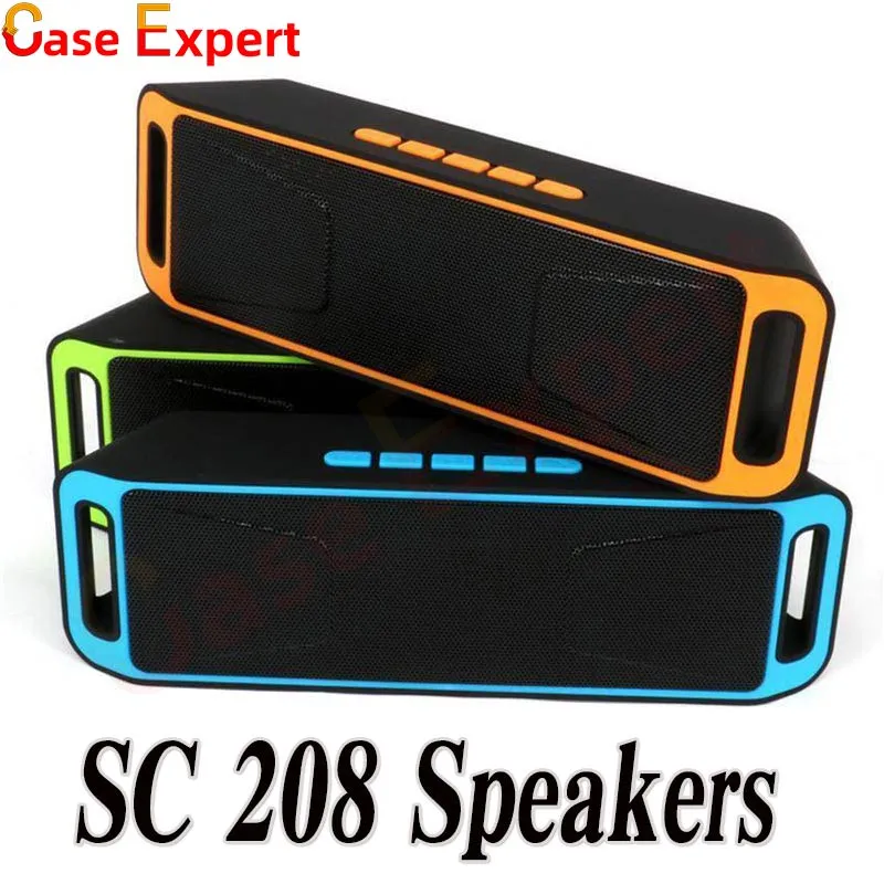 SC208 Mini Przenośny głośnik Bluetooth Wzmacniacz bezprzewodowy głośnik stereo głośno odtwarzacz muzyki Big Power Subwoofer Support TF USB FM Radio Pakiet detaliczny