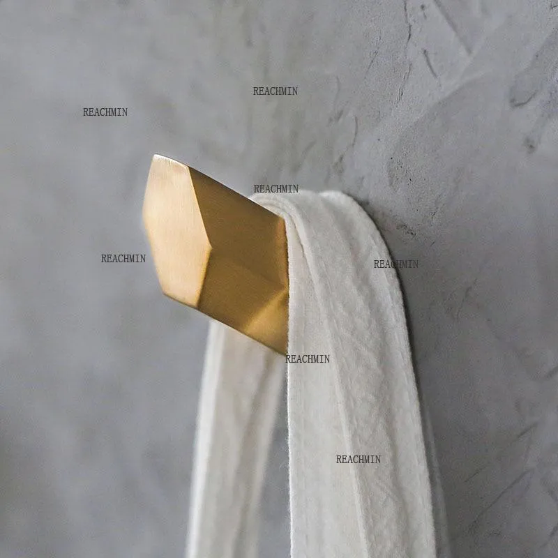 Hooks & Rails Brass Wall Hook Bathroom Towel Hanger Clothes Holder Gold Door Robe Nordic Accessory