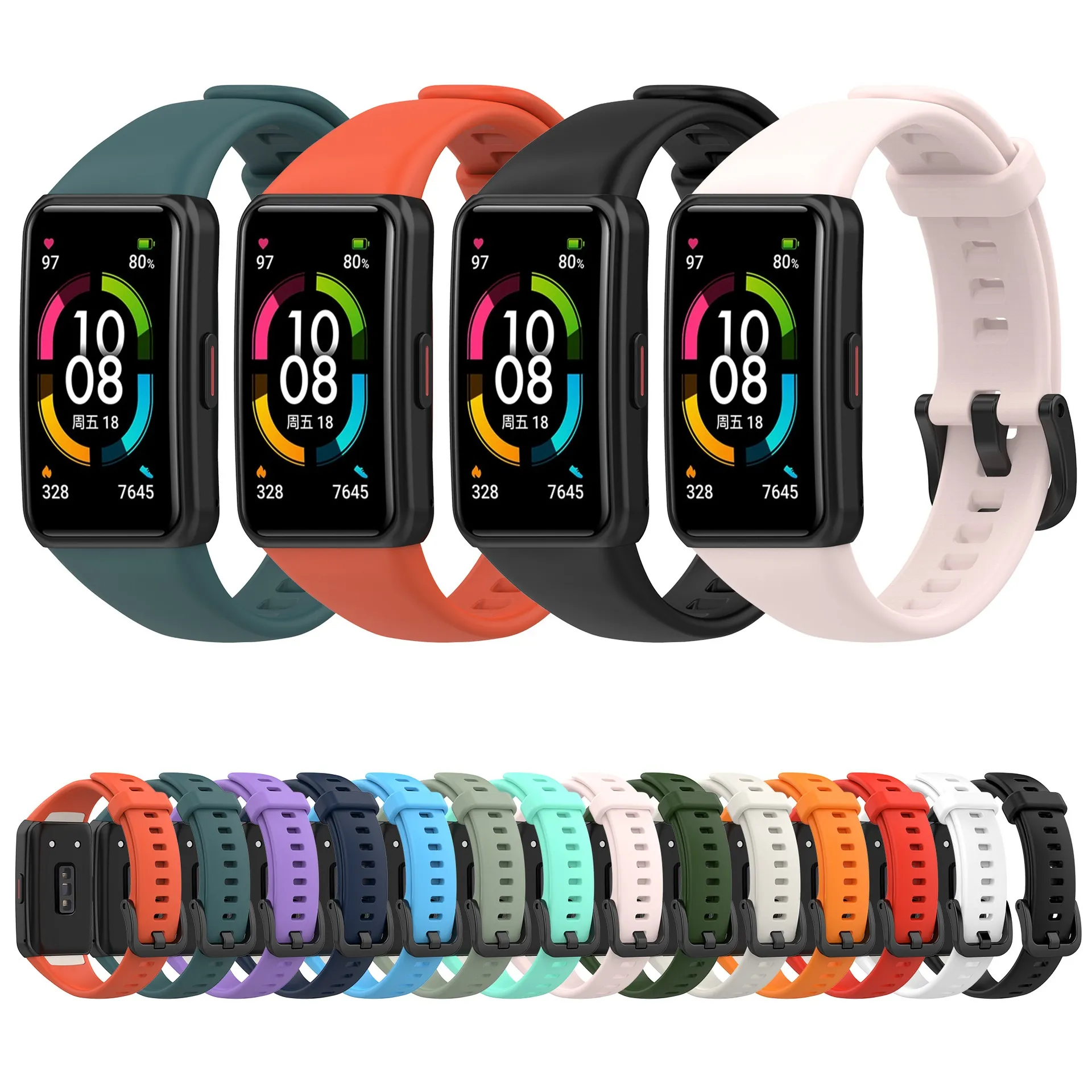 Soft Silicone Replacement Straps Bands For Huawei honor band 6 Wrist Strap Huawei Smart Watch