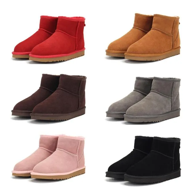 Alta Qualidade Aus 5854 Mulheres Curtas Botas de Neve Suave Soft Sheepskin Manter Botas de Pelúcia Quente Com Cartão Dust Bag Fine Birth Birthday presentes U5854