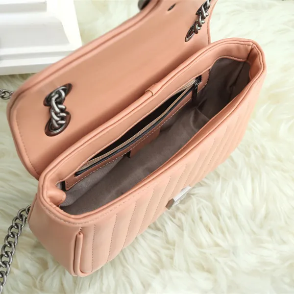 Ripple shoulder bags women chain crossbody bag fashion quilted heart leather handbags female famous designer purse bag 2110