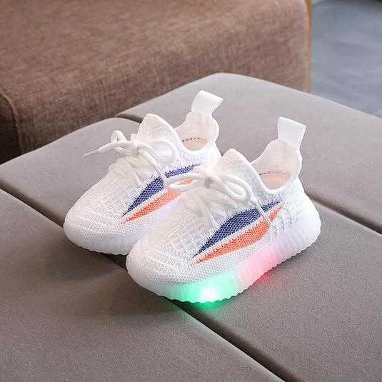 Size 21-30Child Breathable Lightweight Shoes Luminous Sneakers for Boys Girls Led Casual Sneakers Baby Toddler Shoes with Lights G1025