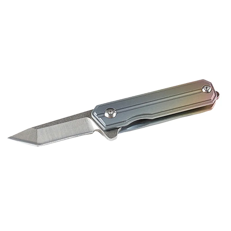 4 цвета ручки мини-флипперский складной нож D2 тантот атласный лезвие CNC TC4 титановая сплава ручка с ожерельем цепочки H5384