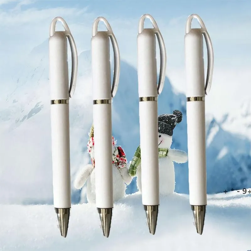 Sublimation Blank Ballpoint Pen White DIY Advertising Business Heat Transfer Printing Gel Pen RRF13357