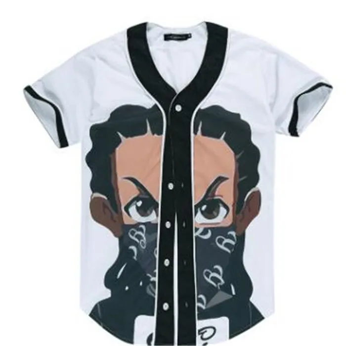 野球ジャージ3D Tシャツ男性面白いプリント男性TシャツカジュアルフィットネスティーシャツHompe Hip Hop Tops Tee 010
