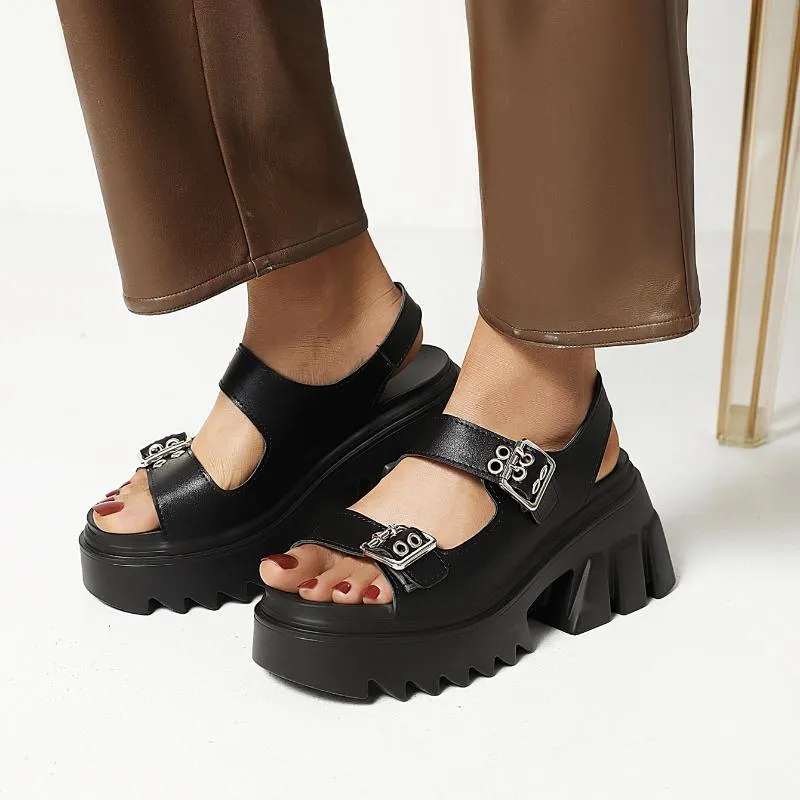 Summer Gothic Chunky Platform Sandals For Women Thick Soled Chunky