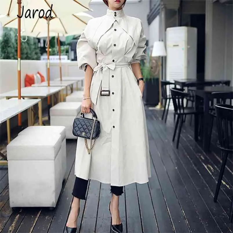 Ankunft Hohe Qualität Frauen Mode Komfortable Lose A-Linie Trenchcoat Professionelle Temperament Outdoor Warm Lange 210519