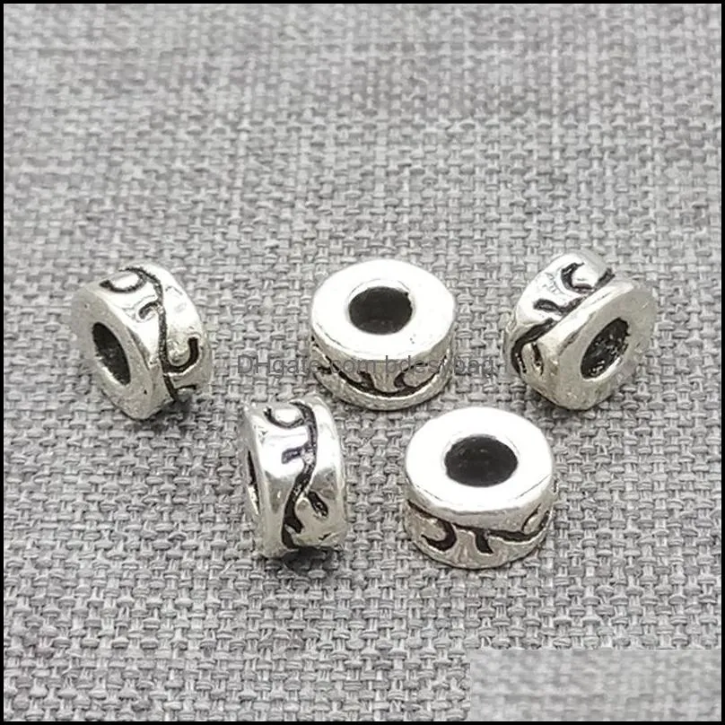 Other Loose Jewelryother 10Pcs Of 925 Sterling Sier Donut Beads W/ Spiral Vine Imprint Tire Spacer Drop Delivery 2021 8Pu12