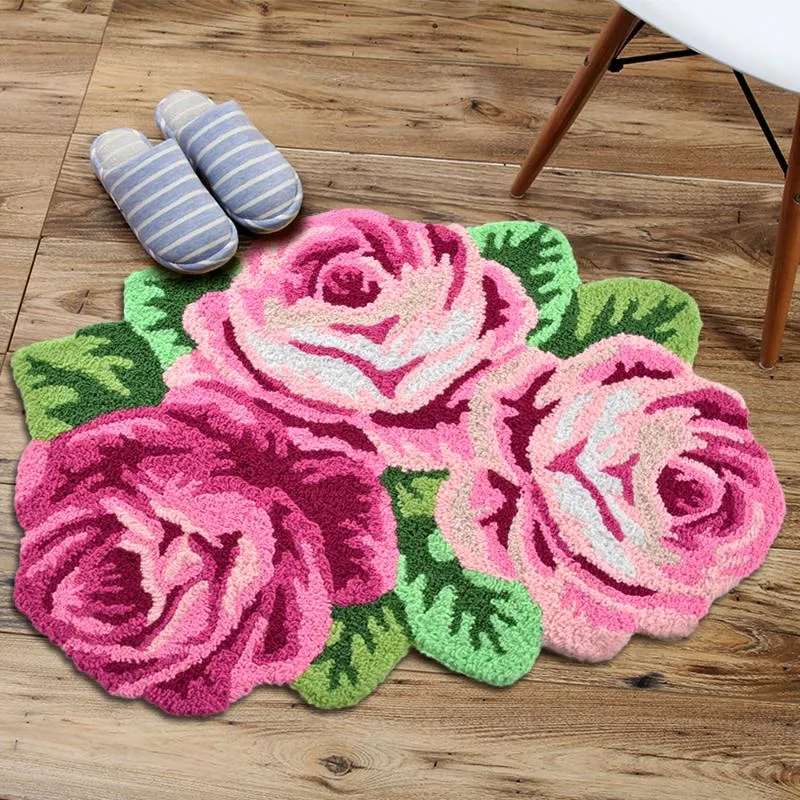 Rose Teppichboden Matte Rosa Farbe Druck Blume Teppich Küche Bereich  Teppiche Modern Wohnzimmer Dekor 60x80cm Teppiche Von 53 €