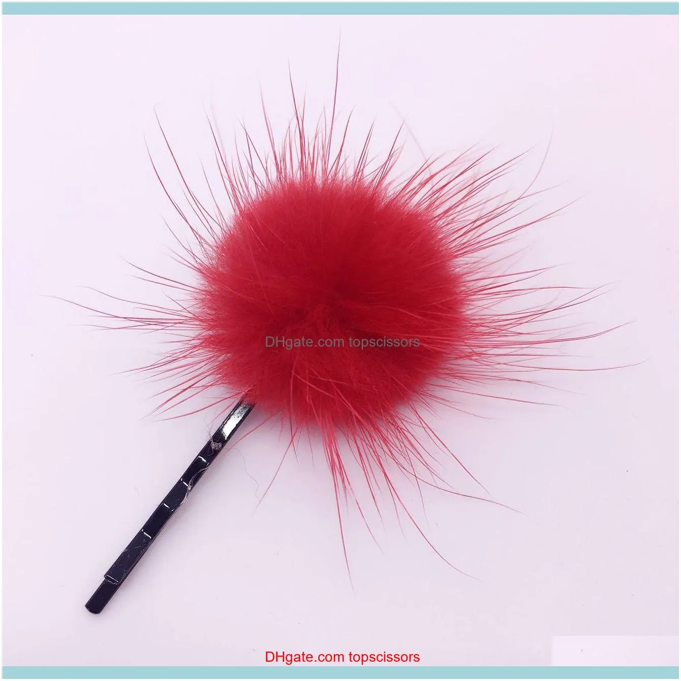 The New South Korean children adult mink hair hair clip Plush hairpin lovely hair ball ring Tousheng South Korea version