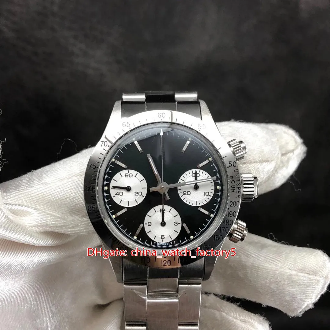 BP Maker Toppkvalitet Klockor Vintage 38mm Kosmograf Paul Newman Ref.6263 Chronograph Asia ETA 7750 Rörelse Handlindning Mekanisk Mäns Klocka Mäns Armbandsur