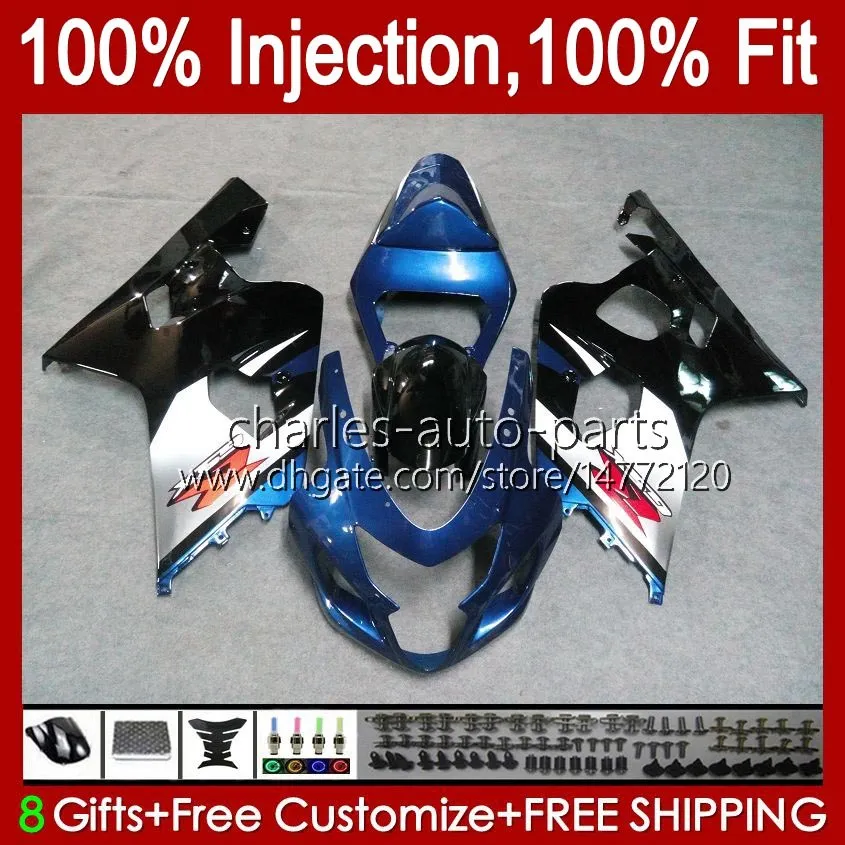 Corpi per stampi ad iniezione per SUZUKI GSXR750 GSX-R750 GSXR-750 K4 2004-2005 43No.84 GSXR 750 600 CC 750CC 600CC GSXR600 04 05 GSXR-600 2004 2005 Kit carenatura OEM blu di fabbrica