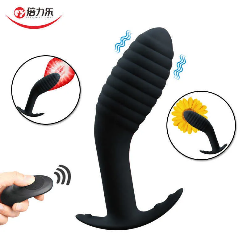 Male Vibrating Anal Plug 10 Modes Prostate Massager Anal Vibrator Butt Plug Adults Sex Toys For Gays/Women Remote Controller X0602