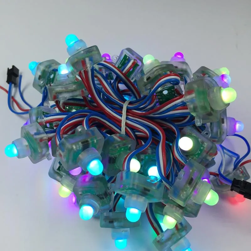 Modules 1000pcs 12mm WS2811 Square LED Pixel Module DC12V Waterproof IP68 Digital Diffused Addressable RGB Full Color Xmas Advertising