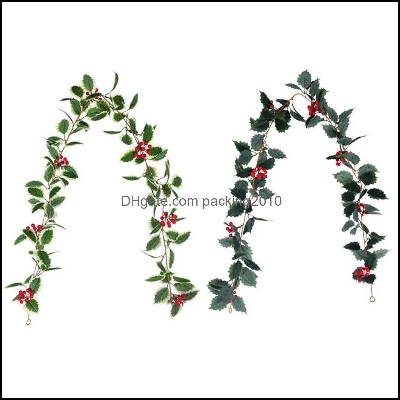 Decorative Flowers & Wreaths 68.89in 175CM Christmas Berry Garland Artificial Red For Tree Home Party Decor