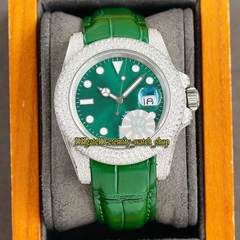 Orologi gioielli eternità RRF Ultimi prodotti 40MM 126610 116610 16610 Lunetta con diamanti ETA 2836 Orologio automatico da uomo ghiacciato Cassa in acciaio 904L con diamanti Cinturino in pelle