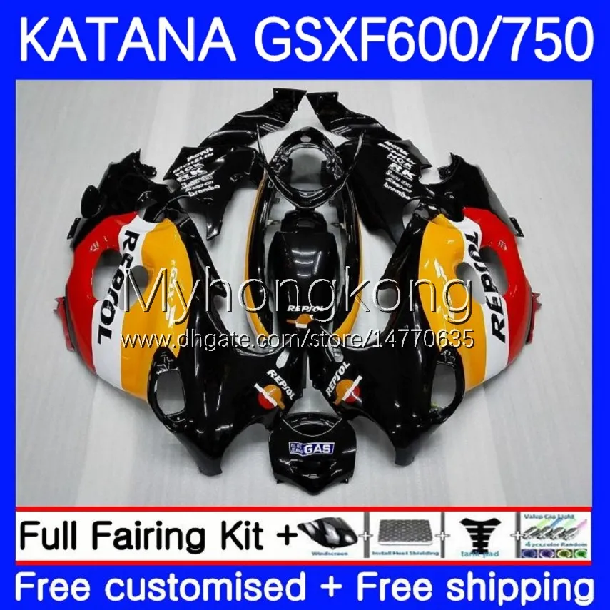 Carenados para SUZUKI KATANA GSX600F GSXF750 GSXF 600 750 CC GSXF-600 18No.20 GSX750F Repsol naranja 600CC 750CC 03 04 05 06 07 GSXF600 GSXF-750 2003 2004 2005 2006 2007 Cuerpo