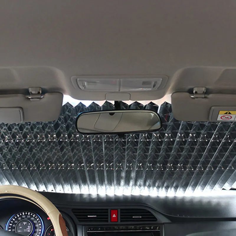 thumbnail image 2 of ICLOVER Automatic Retractable Car Windshield Sun Shade - Front, UV Protector, Silver, 25-50" Wide 2 of 5