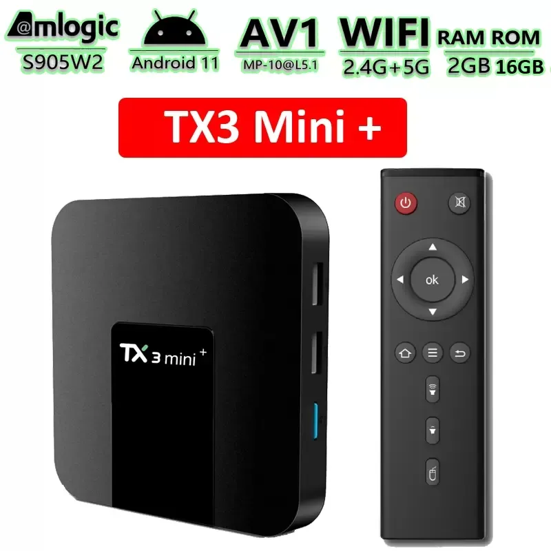 TX3 Mini Plus Smart android tv box with Android 11, Amlogic S905W2 Quad ...